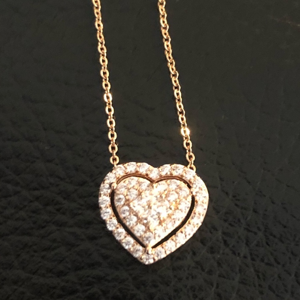 NWT Cuz Heart Necklace Rose Gold plated